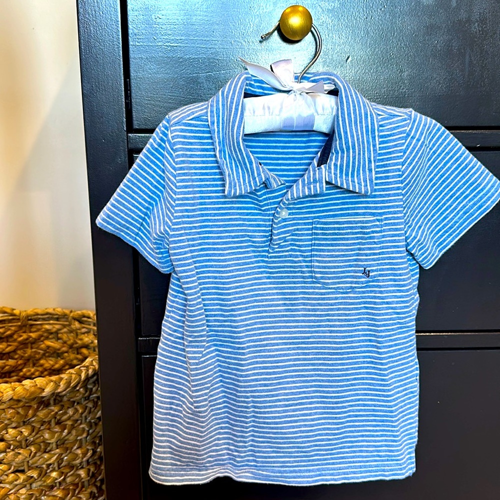 GUC Janie and Jack blue and white stripped polo